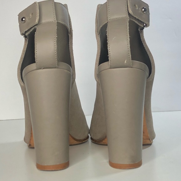 VINCE Addison Suede Leather Peep Toe Booties - Picture 7 of 12